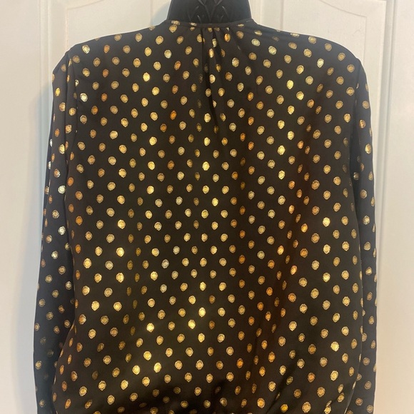 “ZARA” Gold Polka Dot Wrap Blouse BodySuit - Picture 12 of 16
